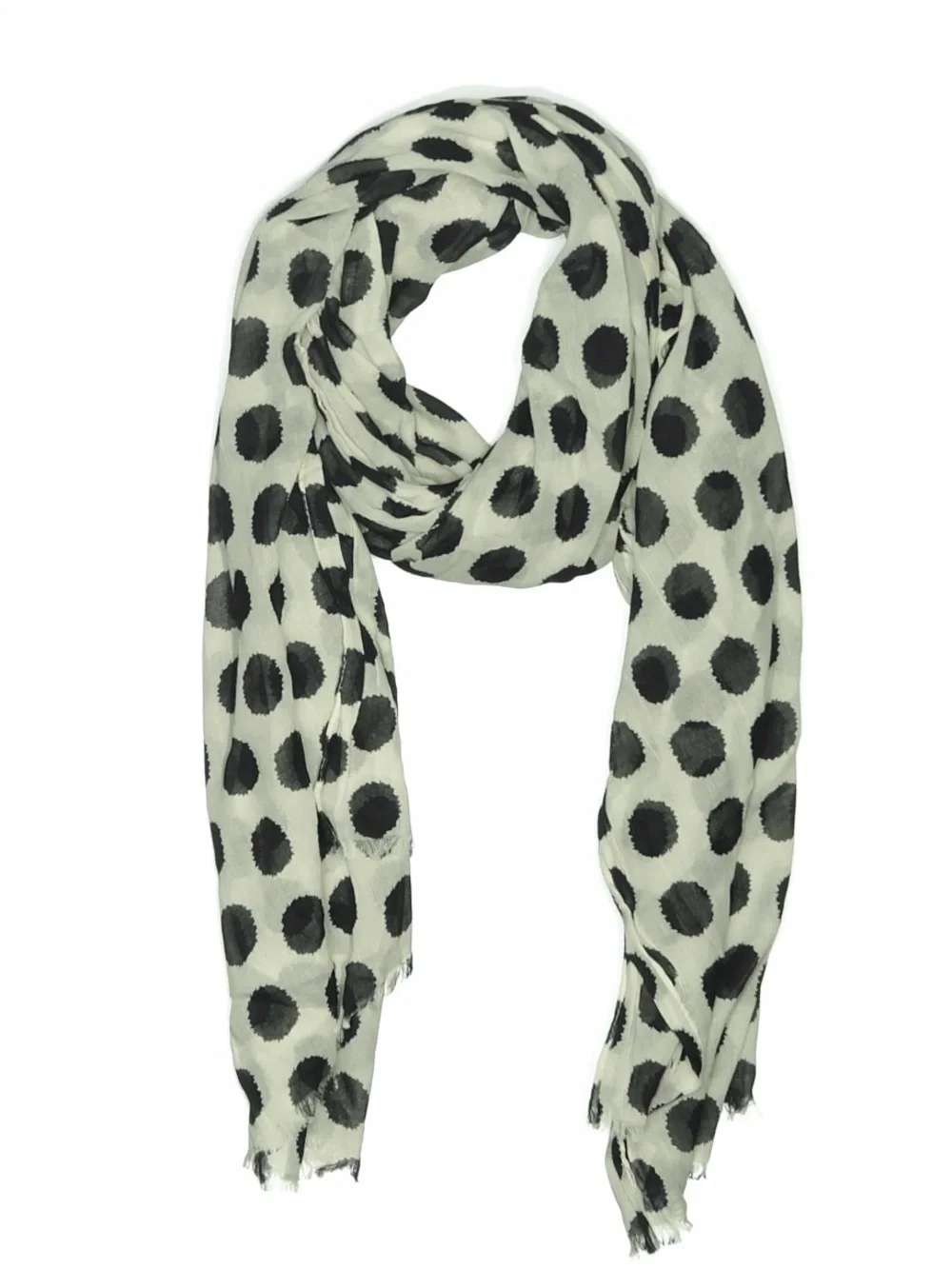 100% cotton - Polka Dot Lightweight Black and White Scarf
